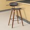 Armen Living Fox 28.5" Bar Height Brown Faux Leather and Walnut Wood Mid-Century Modern Bar Stool LCFOBAWABR30 - alternate 7
